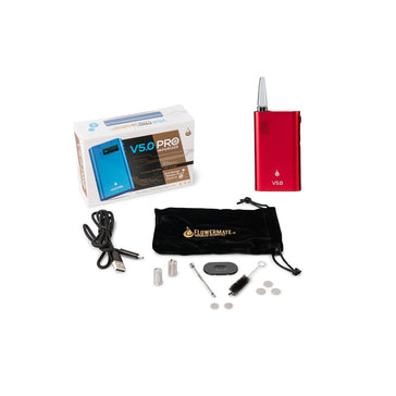 Lightly Used Flowermate V5.0S USB Vaporizer Red In The Box Contents